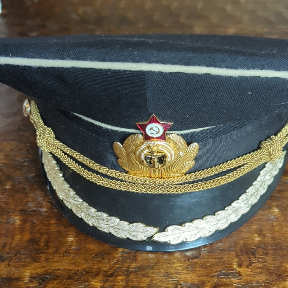 Black and Gold Military Style Cap